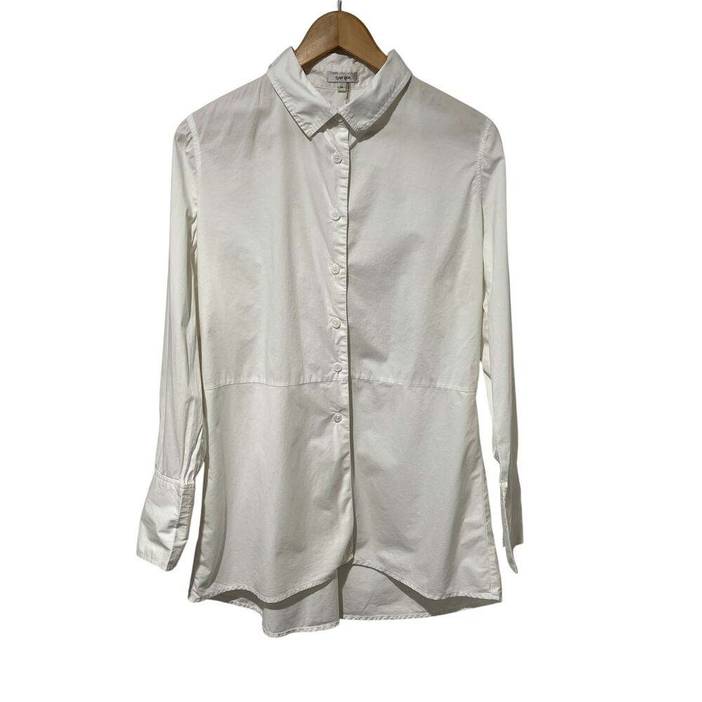 Tyler Boe Cotton Long Sleeve Button up Top White Size M Long Stretch Poet Flaw*
